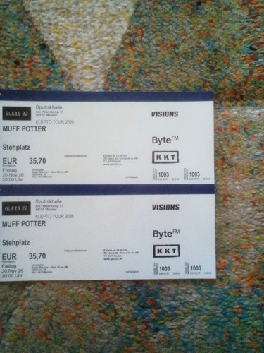 Muff potter tickets - muff, 2