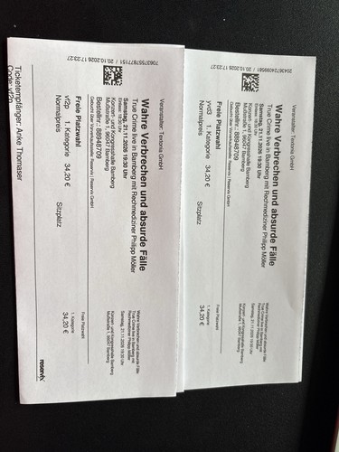 Tickets wahre verbrechen - tickets, und