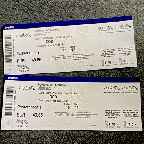 Tickets dod das leben - –,