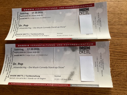 Tickets pop - 2, dr.