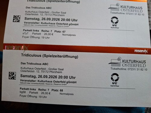 Das tridiculous abc tickets - tridiculous,