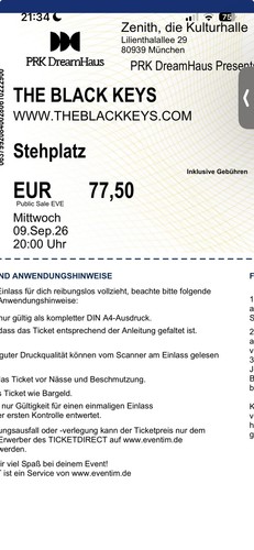 Konzert tickets black - konzert,