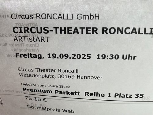 Tickets circus roncalli am - 2,