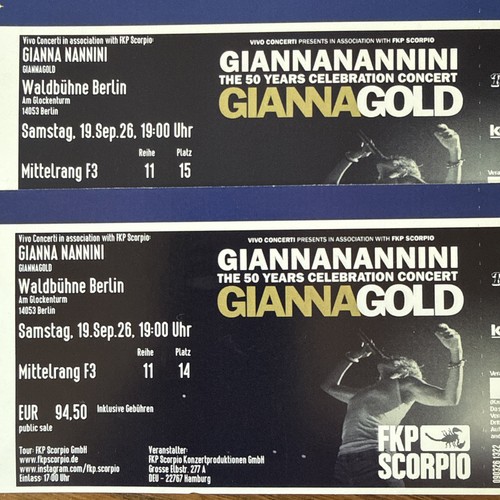 Tickets gianna nannini - tickets,
