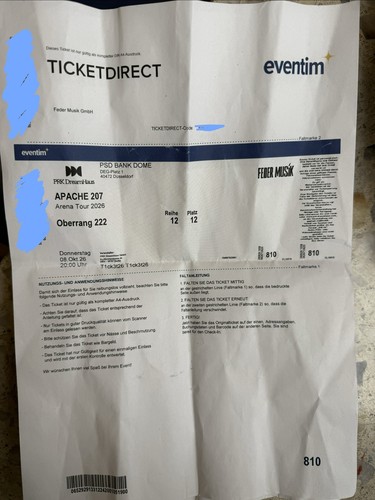 Tickets für apache 207 - tickets,