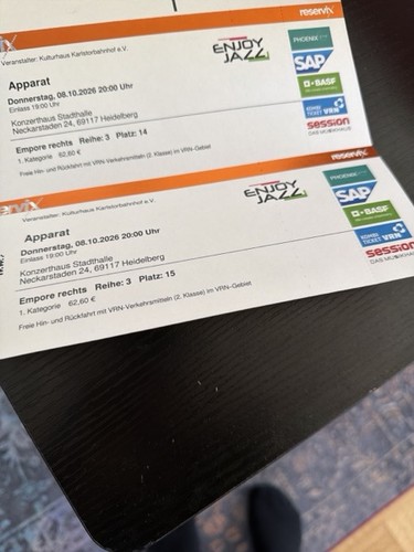 Tickets apparat 10 2026 - 2, 08.10.2026