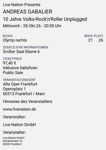 Tickets andreas gabalier - tickets,