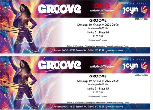 Groove tickets 26 reihe - tickets,