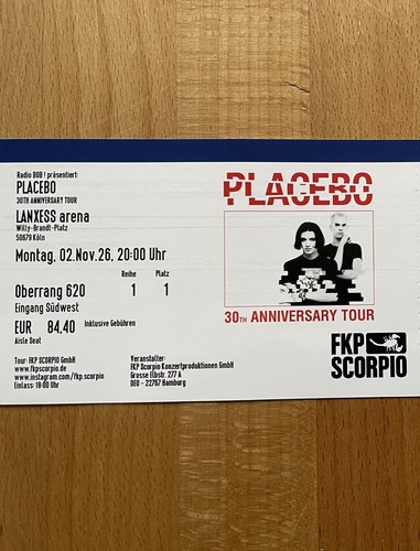 Ticket placebo köln lanxess - köln,