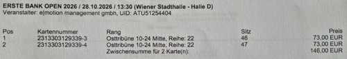Tickets tennis erste - 2,