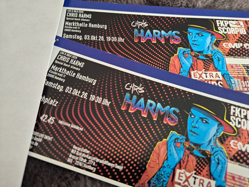 Chris harms tickets - harms, 2