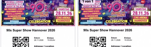 Tickets 90s super show - -,
