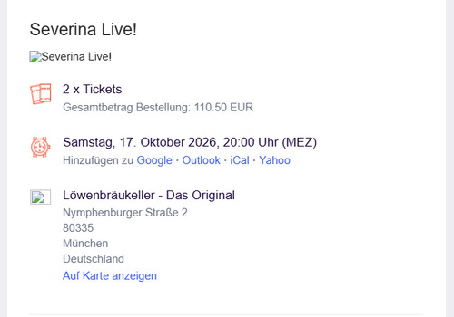 Tickets severina - ,