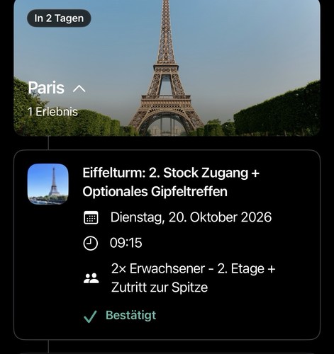 Eiffel tower tickets - tower, –