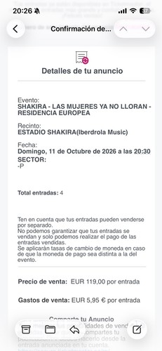 Shakira october tickets - 11,