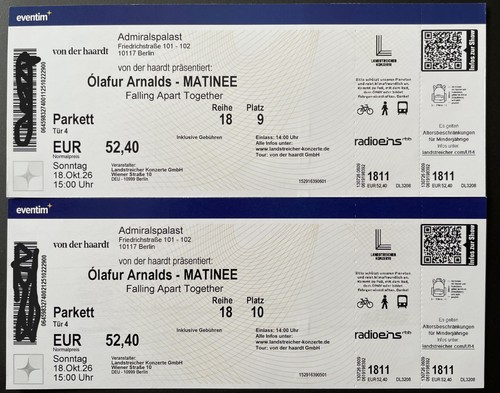 Tickets olafur arnalds - 2,