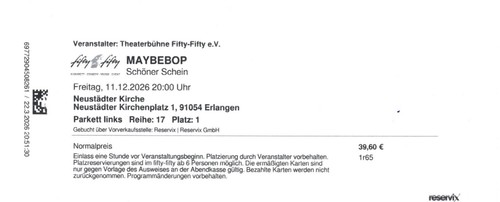 Eintrittskarten maybebop am - ,