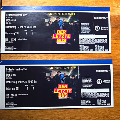 Unterrang 201 tickets die - 2x,