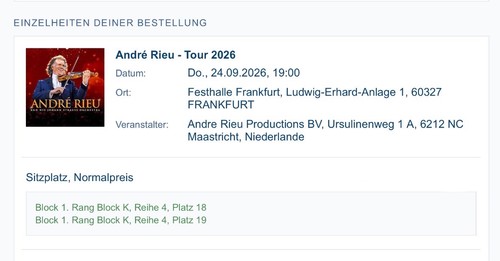 André rieu karten - 2,
