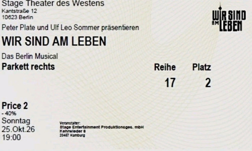 Tickets wir sind leben - 2,