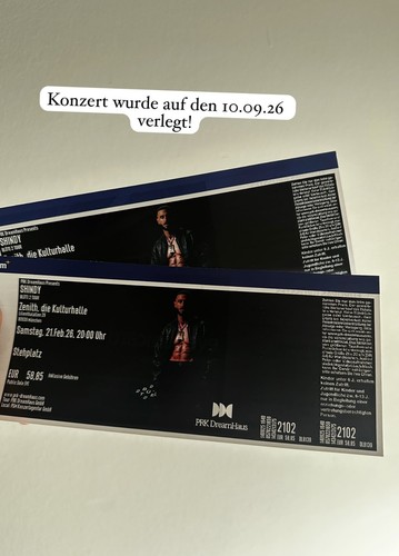 Shindy konzerttickets - shindy, 2x