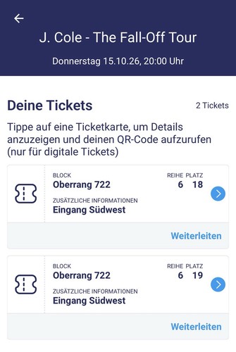 Tickets cole the - 2,