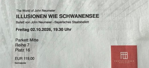 Tickets j neumeier - 2, /j.neumeier