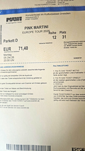 Pink martini tickets - 2,