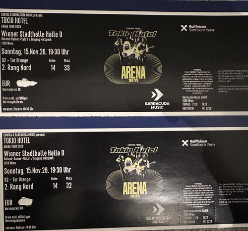 Tokio hotel tickets arena - hotel,