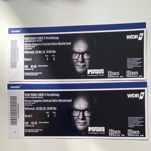 Tickets heinz rudolf - heinz, kunze