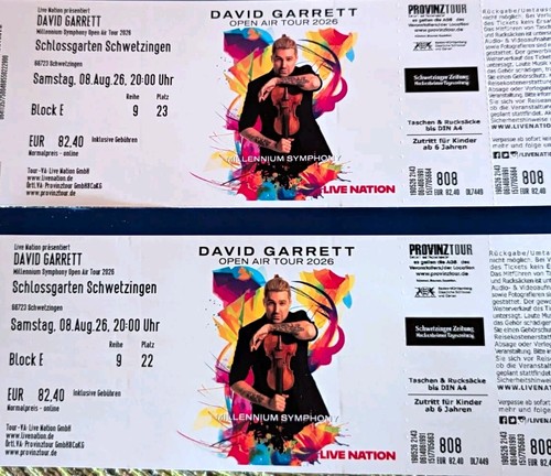 Tickets david garrett tour - 2,