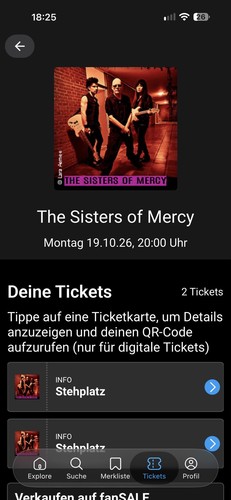 The sisters mercy tickets - sisters,