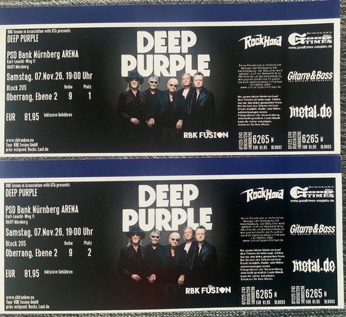 Deep purple tickets - 2,