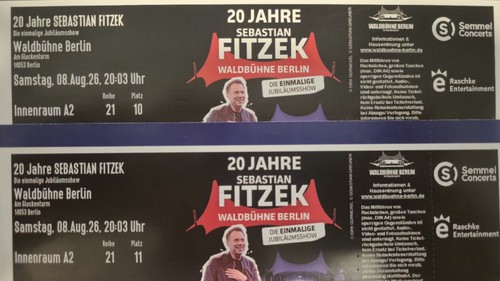 Tickets sebastian fitzek - tickets,