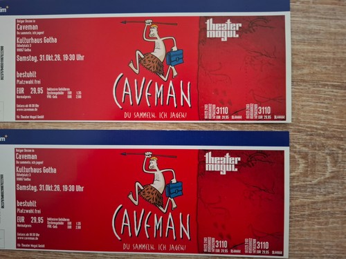 2xcaveman ticket kulturhaus - ticket,