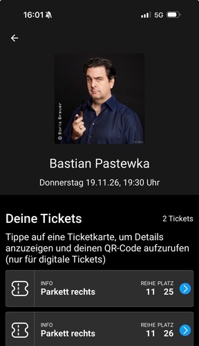 Tickets bastian pastewka - 2x,