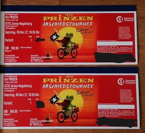 Tickets für die prinzen - für,