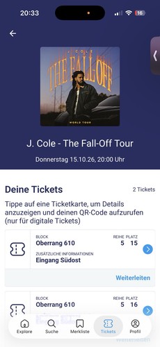 Cole the fall - fall-off, tour