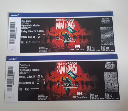 Papa roach konzertkarten - roach,