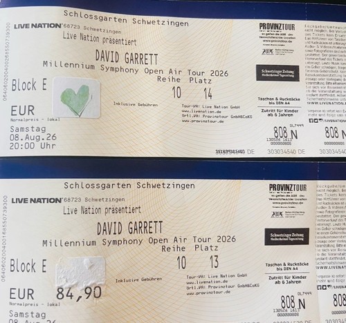 Tickets david garrett - 2,
