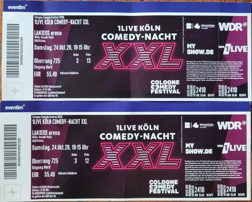 Tickets 1live comedy nacht - 2x,
