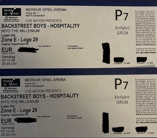 Backstreet boys tickets - backstreet, 2