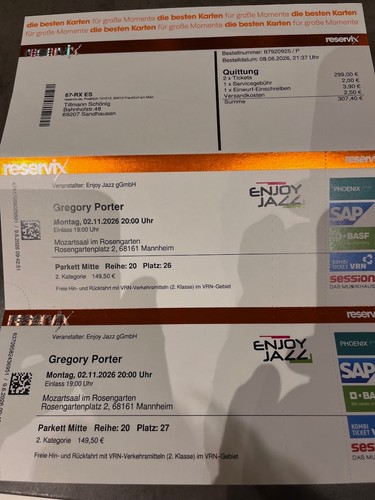 Tickets gregory porter - porter, am