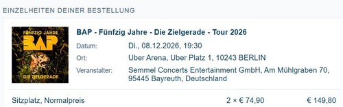 Tickets bap jahre berlin - bap,