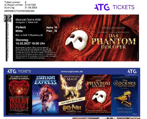 Tickets phantom der oper - phantom,