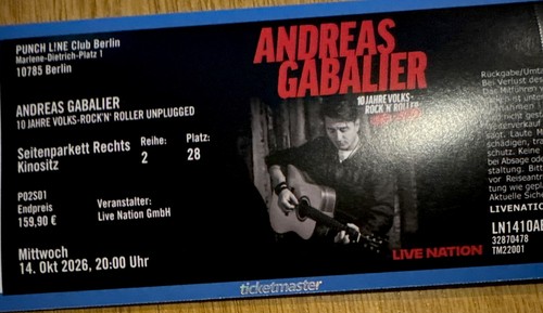 Andreas gabalier ticket - ticket, punch