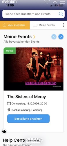 The sisters mercy tickets - sisters,