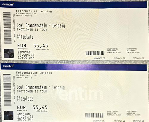 Tickets joel brandenstein - tickets,