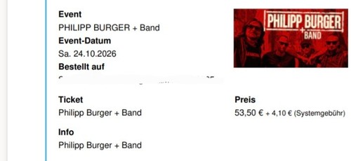 Tickets für philipp burger - philipp,