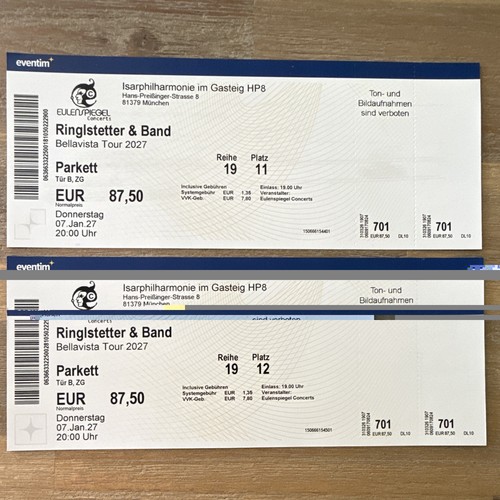 Ringlstetter band 2 tickets - 2,